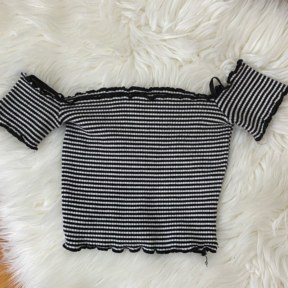Black & White Crop Top